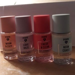 4 mini Pink body mists